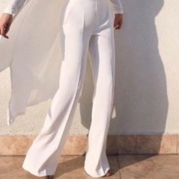 zara wide leg white pants